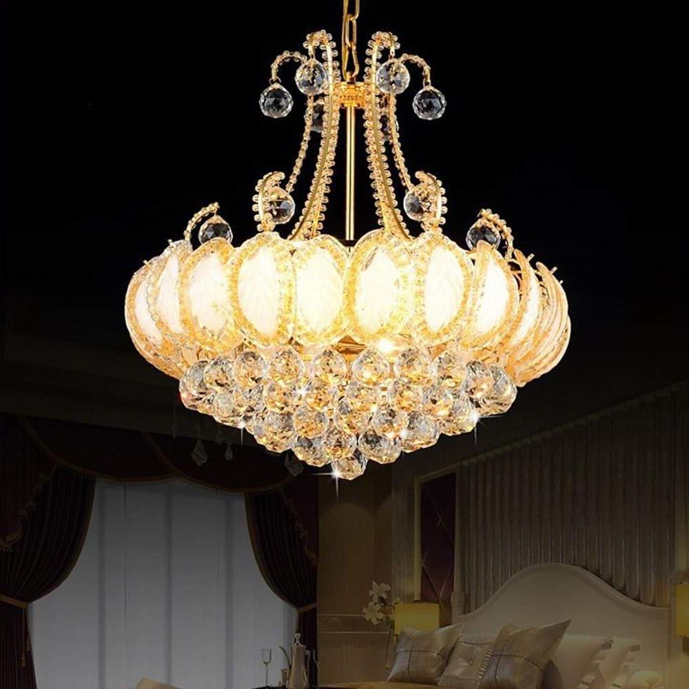 8-Light Vintage Crystal Chandeliers in Modern Gold and Silver for Living Rooms