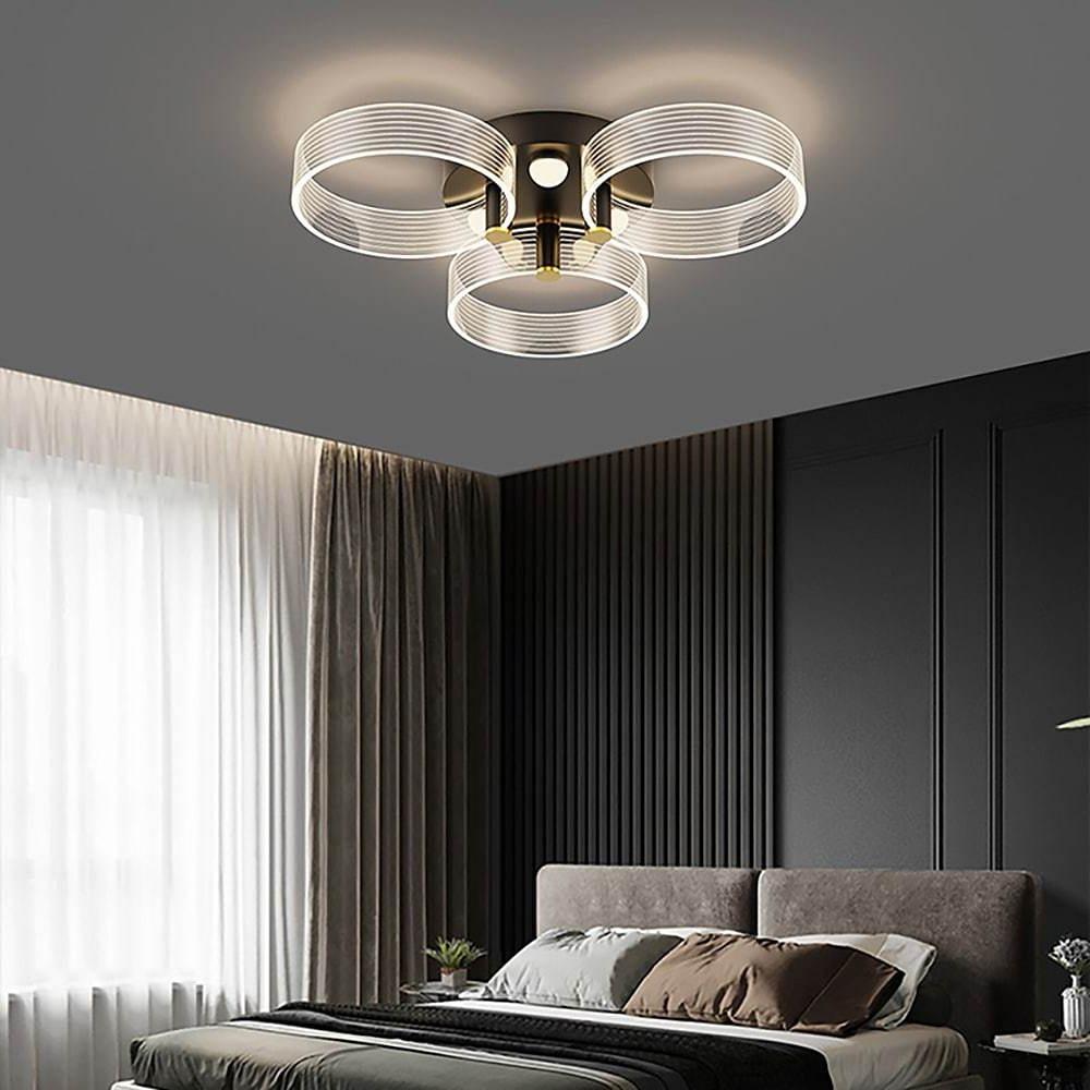 Modernist Circles LED Flush-Mount Ceiling Light — Metal, 3/5/7/12-Light, 20"–31", Warm White or Daylight