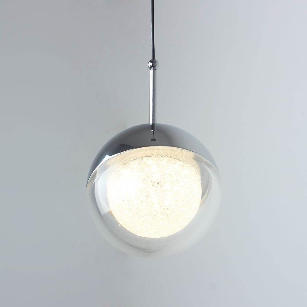 6-Light Mini Globe Cluster Chandelier — Metal and Acrylic, 5W LED, 79" Adjustable Cord