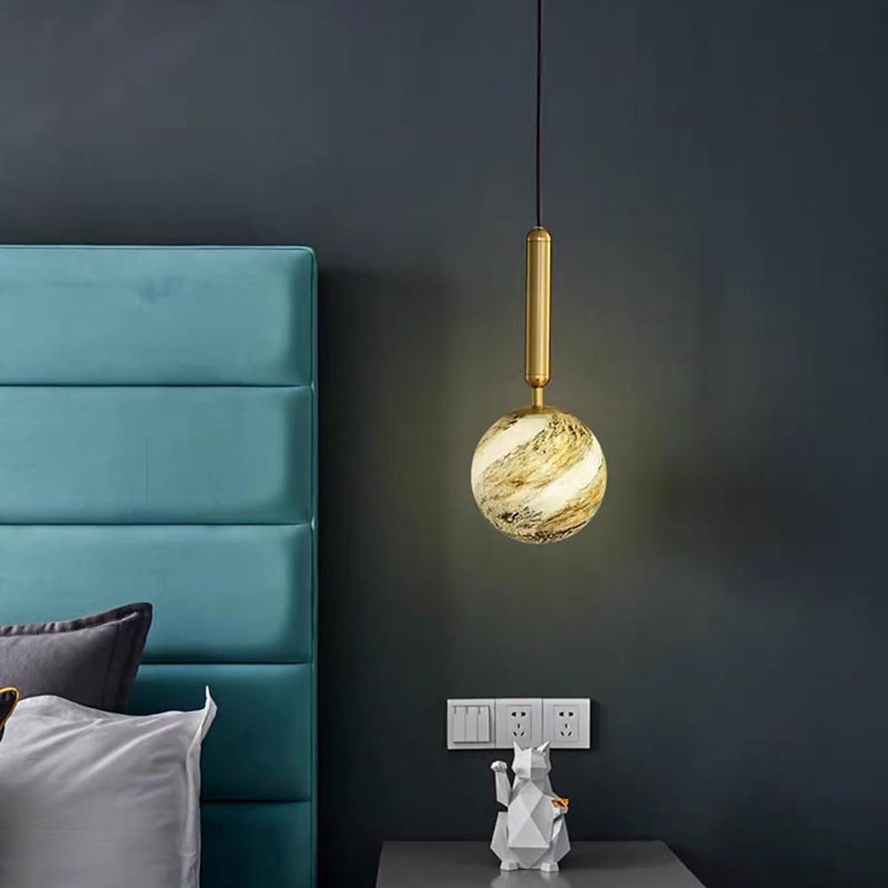 Distressed Globe Mini Pendant — Metal and Acrylic, 5W LED Warm White (3000K), 6" Diameter, Adjustable Cord