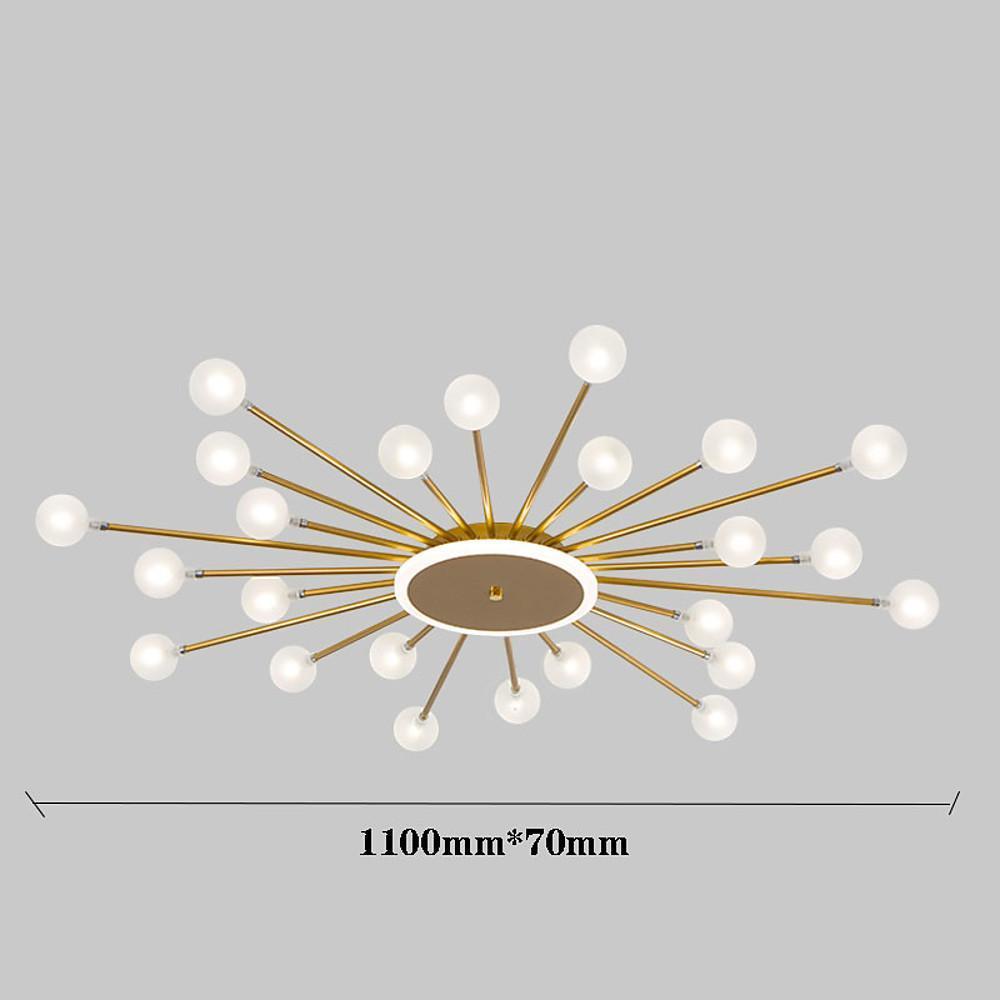 Tree Branch Chandelier — Glass and Metal, 18-Light / 24-Light / 30-Light, Black or Gold