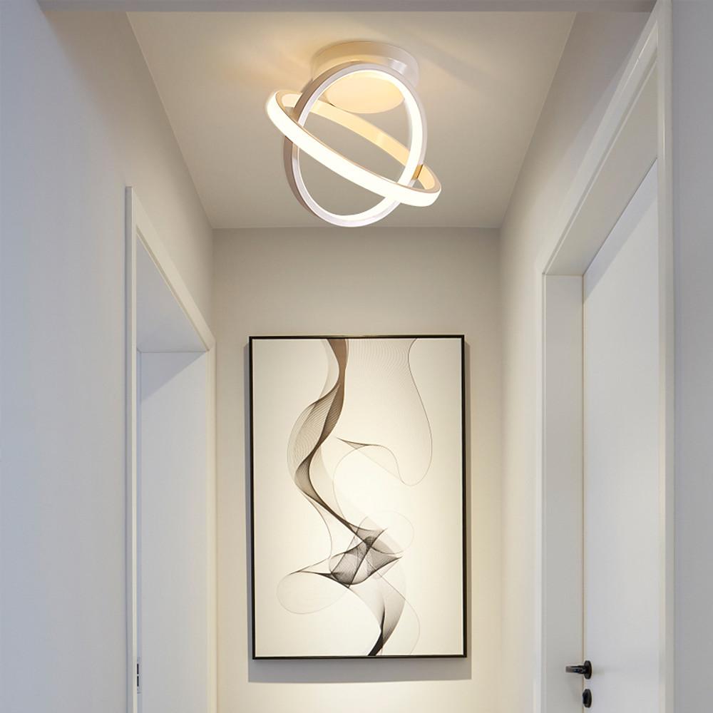 Interlaced Circles LED Flush-Mount Ceiling Light — Black Metal, 2-Light, 7.5W, 10" Diameter