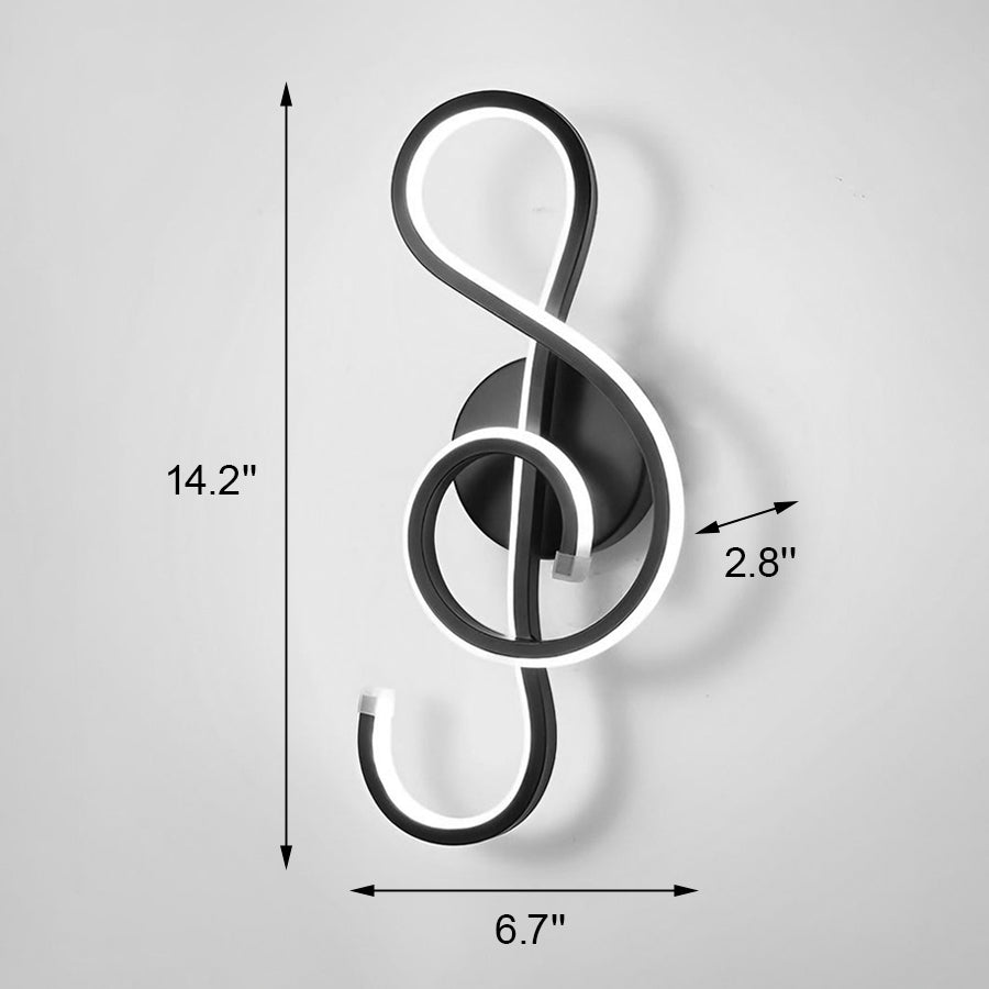 Musical Note LED Wall Sconce — Aluminum, Electroplated, Warm White / Daylight, 6.7" × 14.2"