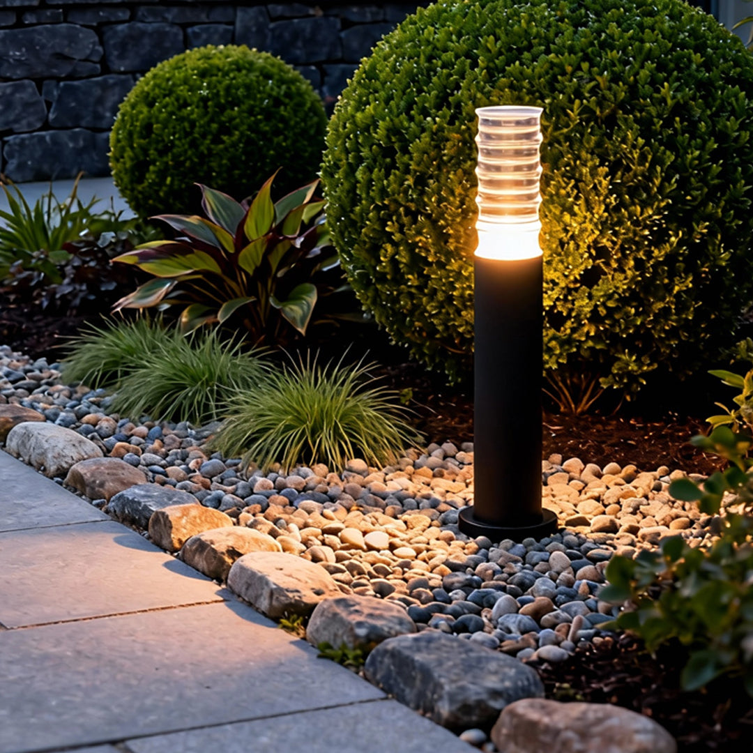 Bamboo Joint Outdoor Bollard Light — Die-Cast Aluminum, 7W LED, IP65 Weatherproof, 23.62" H