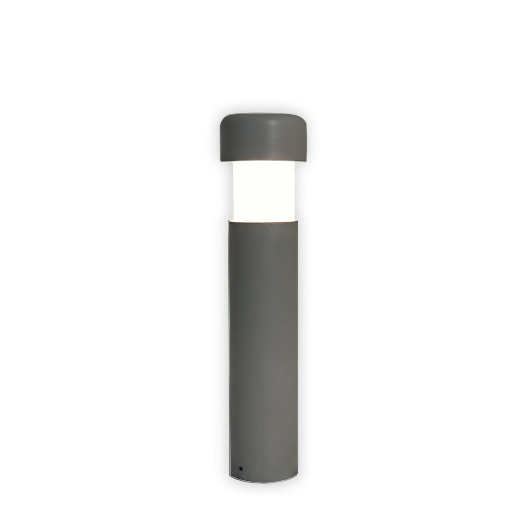 Minimalist Outdoor Bollard Light — Metal, 5W LED, 3000K Warm White, IP65 Weatherproof, 23.62" H