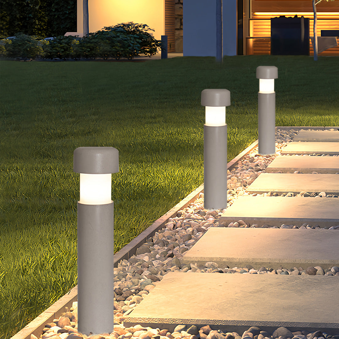 Minimalist Outdoor Bollard Light — Metal, 5W LED, 3000K Warm White, IP65 Weatherproof, 23.62" H