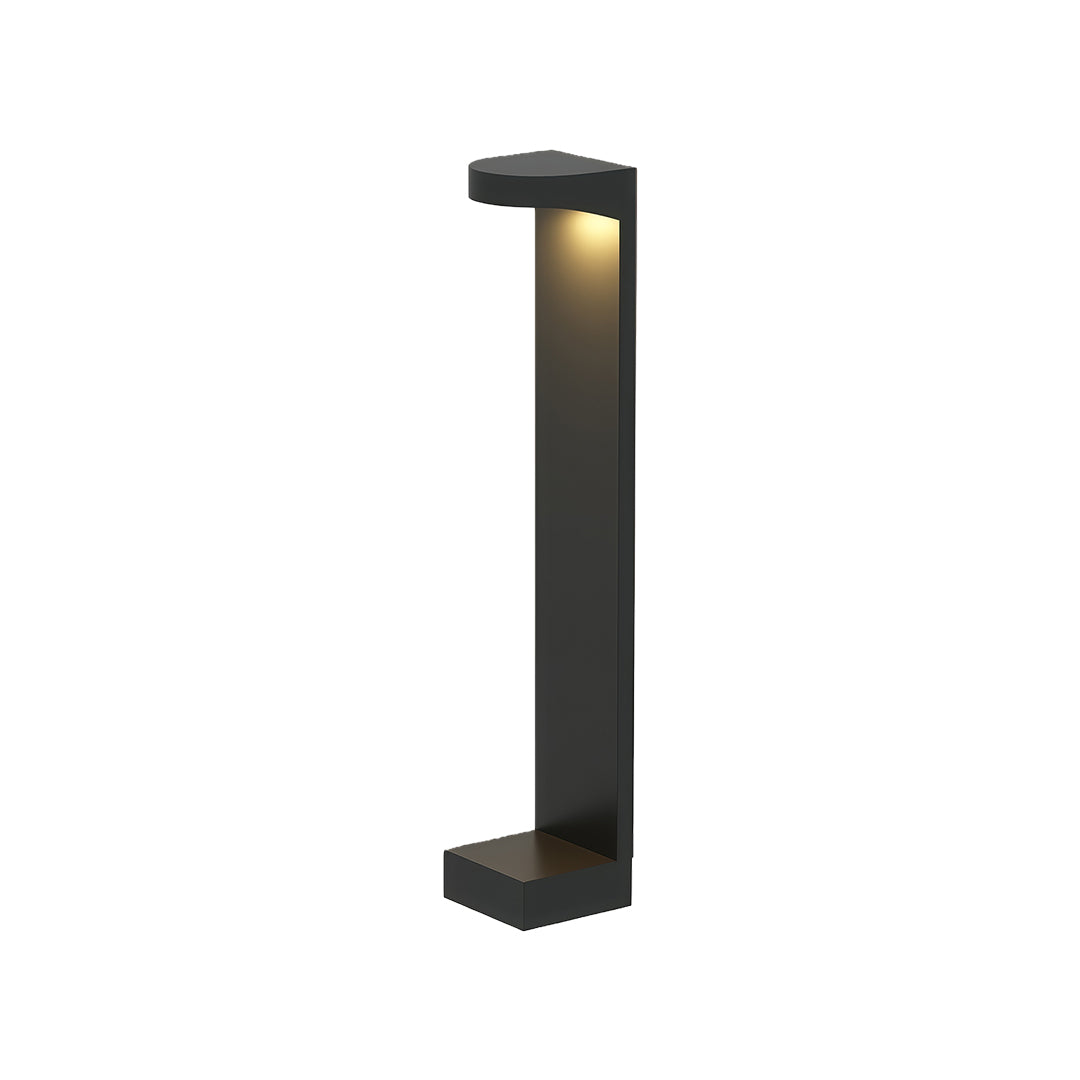 Minimalist Outdoor LED Bollard Path Light — Black Aluminum, Clear Glass, 10W, IP54, 300mm / 600mm / 800mm