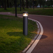 31" Minimalist Outdoor Bollard Light — Die-Cast Aluminum, 8W CREE LED, 3000K, IP65, Flat or Round Top