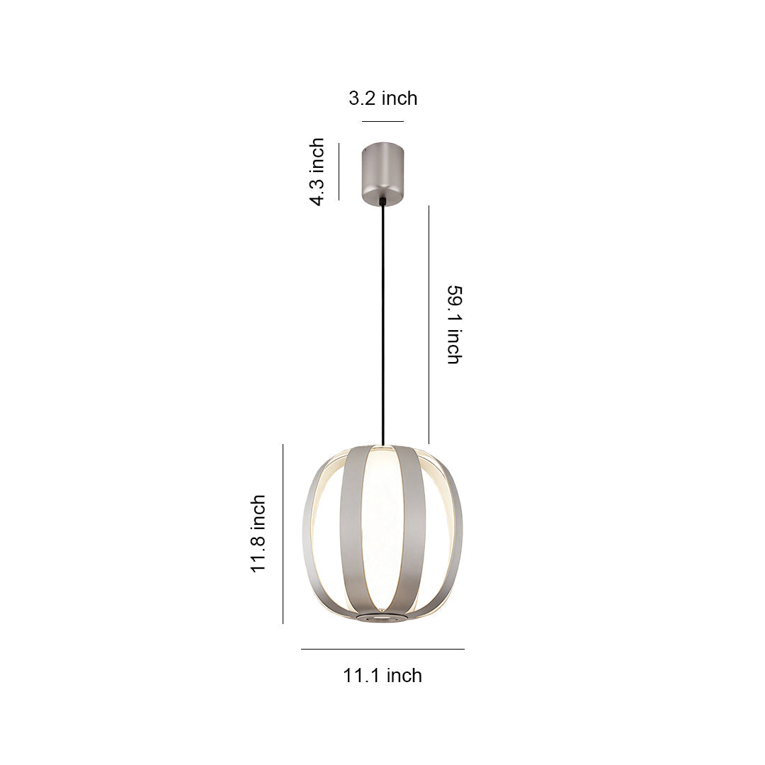 Minimalist Lantern Pendant Light — Aluminum & Acrylic, 15W LED, 4000K, Adjustable Chain