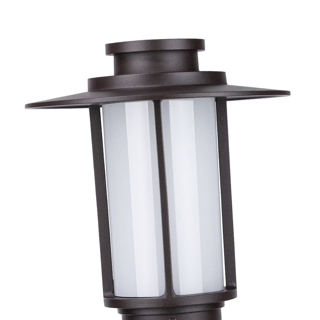 Minimalist Dome Bollard Path Light — Die-Cast Aluminum, Brown, E27, IP54, 12.6" or 31.5" Height