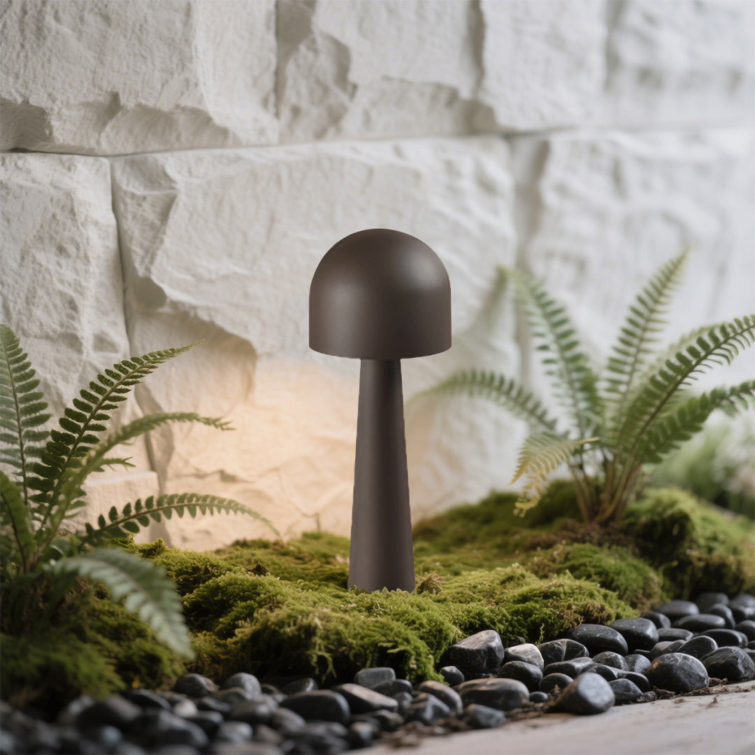 Mushroom Outdoor Bollard Light — Aluminum, LED 3000K, 7W/10W/15W, IP65 Weatherproof, Hardwired