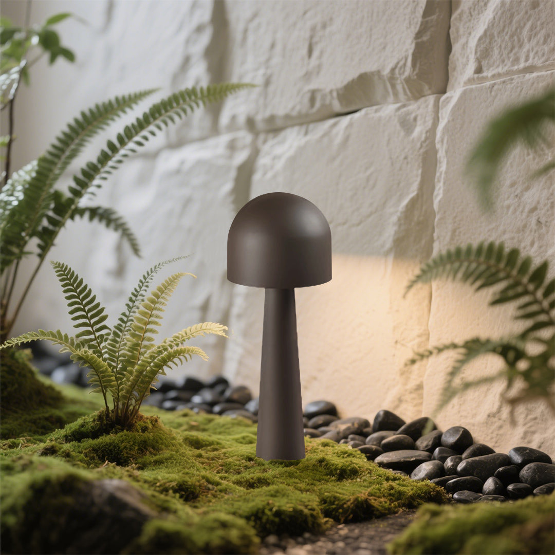 Mushroom Outdoor Bollard Light — Aluminum, LED 3000K, 7W/10W/15W, IP65 Weatherproof, Hardwired