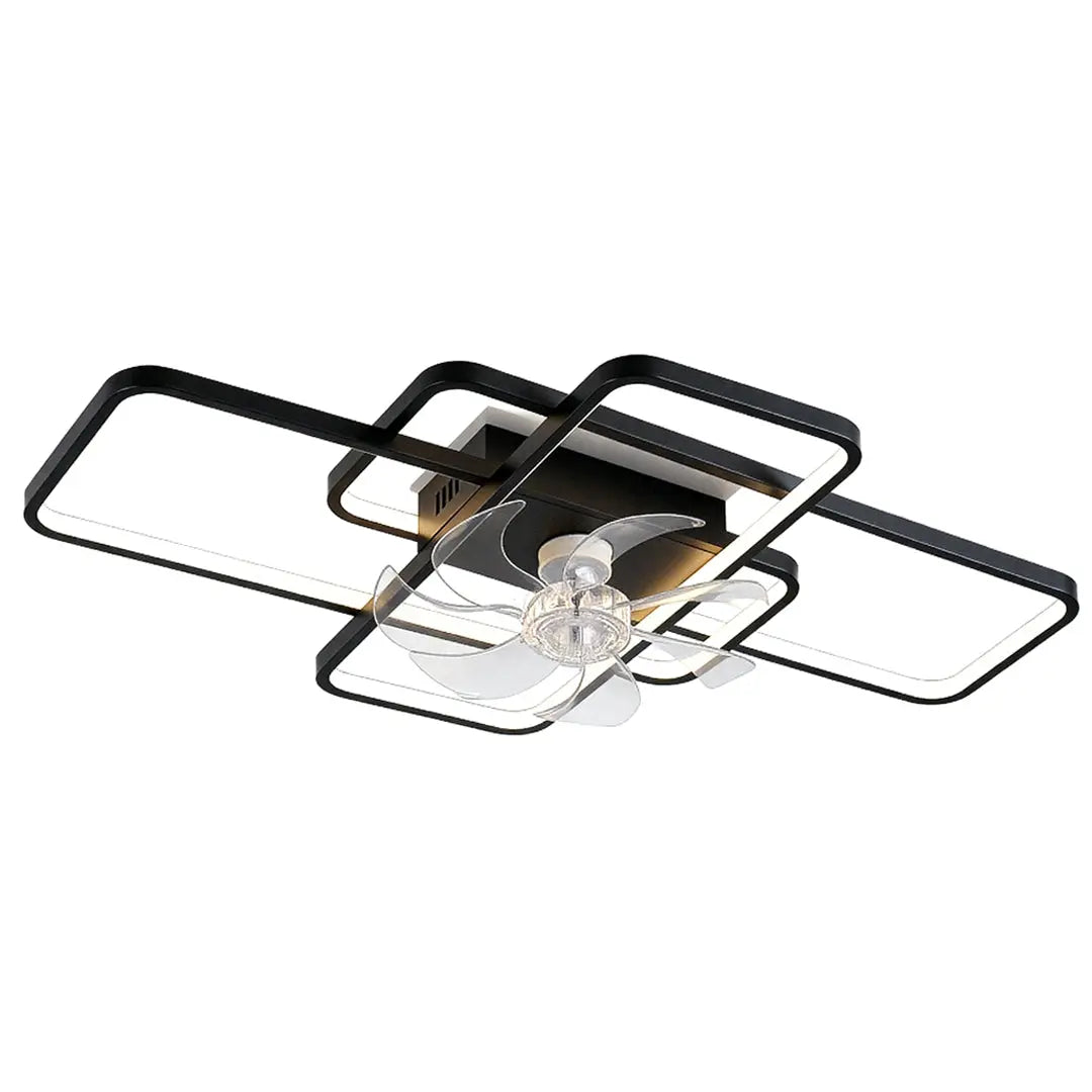 Large Ceiling Fan with Lights - Clear Acrylic Shade and ABS Blades Luxe