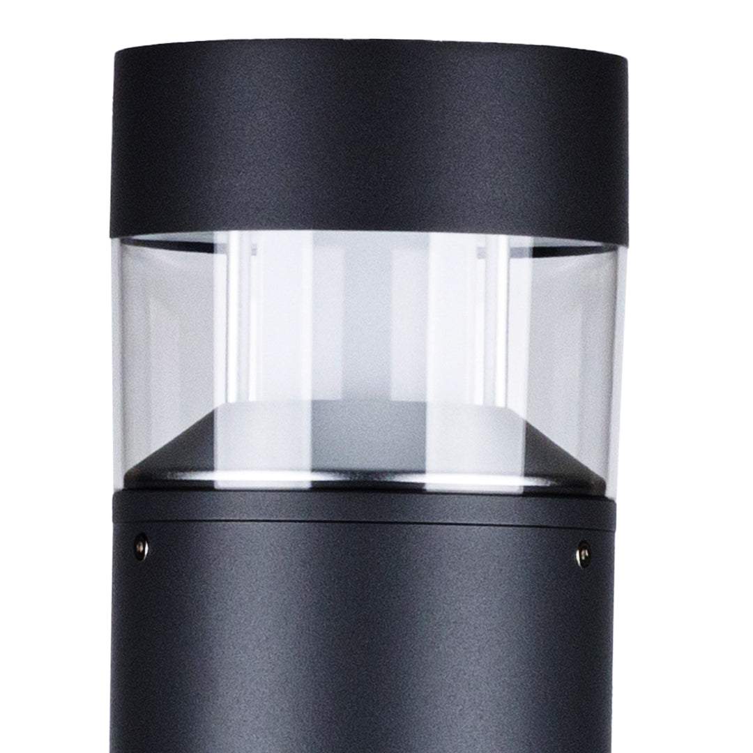 31" Minimalist Outdoor Bollard Light — Die-Cast Aluminum, 8W CREE LED, 3000K, IP65, Flat or Round Top
