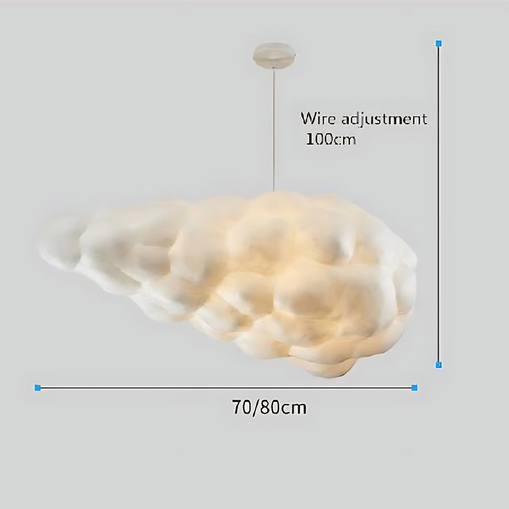 Cloud-Form Pendant Light — Fabric Shade, 1-Light, 40W E26/E27, Multiple Sizes