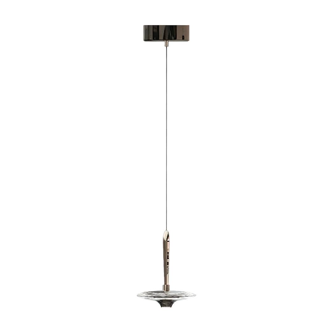 Crystal Pendant Light — Champagne Gold, LED, Three-Color Dimming (3000K/4500K/6000K), Single or 9-Head, 47.2" Adjustable Chain