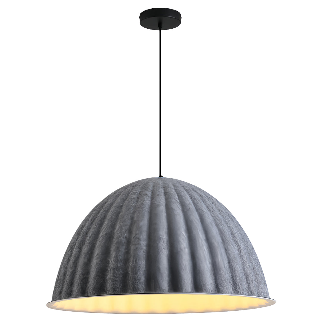 Pumpkin-Shaped Felt Pendant Light — PET Felt, Sound-Absorbing, E27, 14"–30" dia.
