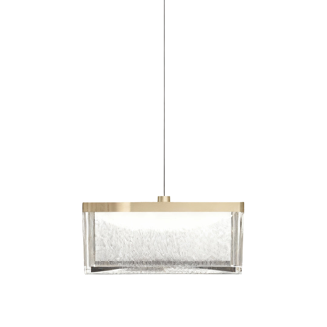 Zen Minimalist Pendant Light — Aluminum & Crystal, Gold, 10W LED, 3-Step Dimming (3000K/4500K/6000K), 47.2" Adjustable Chain