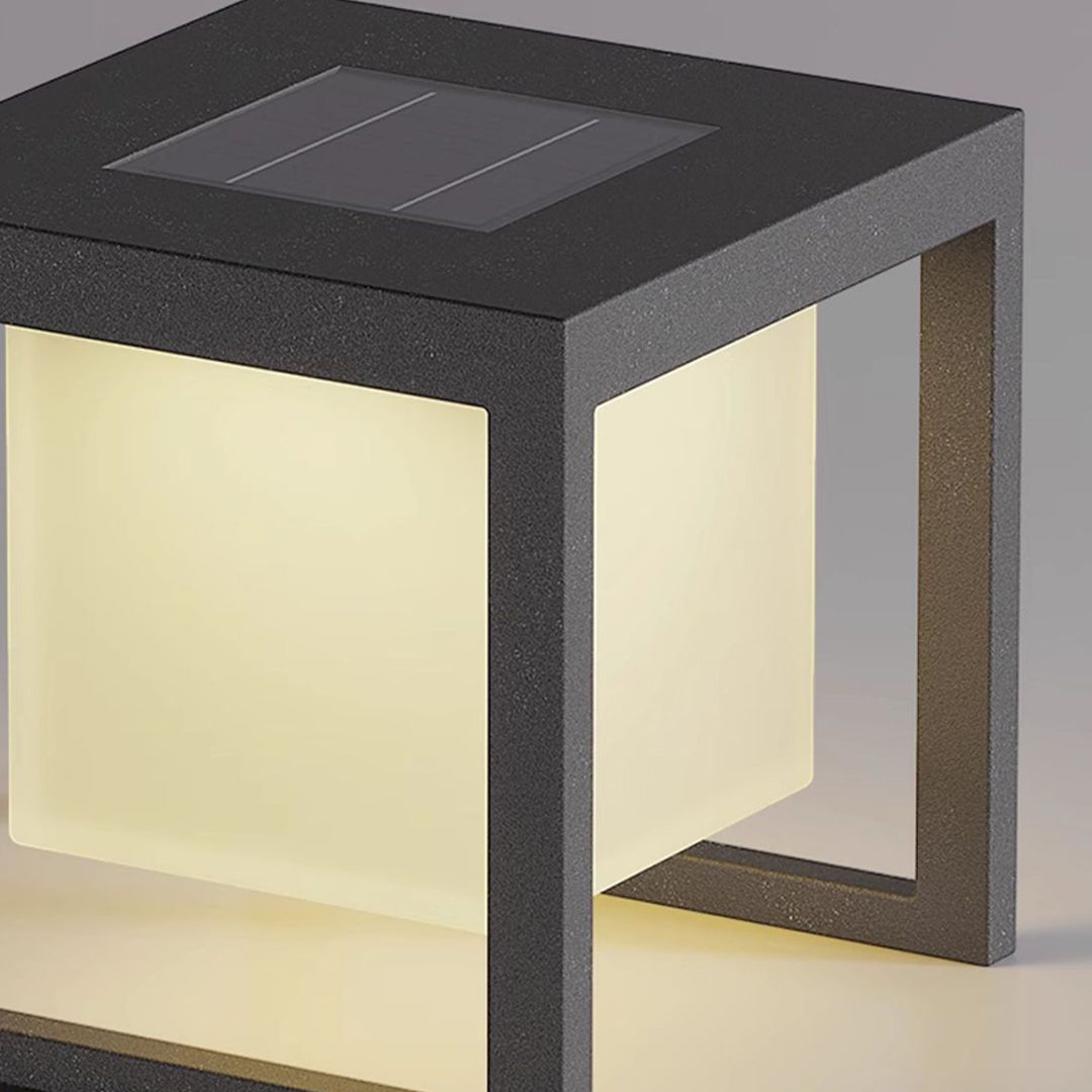 Solar Outdoor Floor Lamp with Table or Chair — Stainless Steel, 12W LED 3000K, IP65, Remote Control