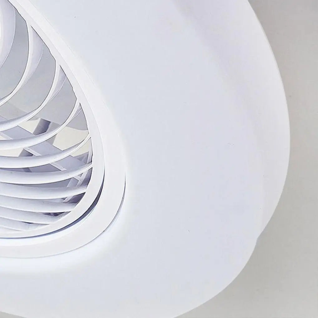 Contemporary Bladeless Enclosed Ceiling Fan with Round Bright LED Lighting and Remote Control Luxe