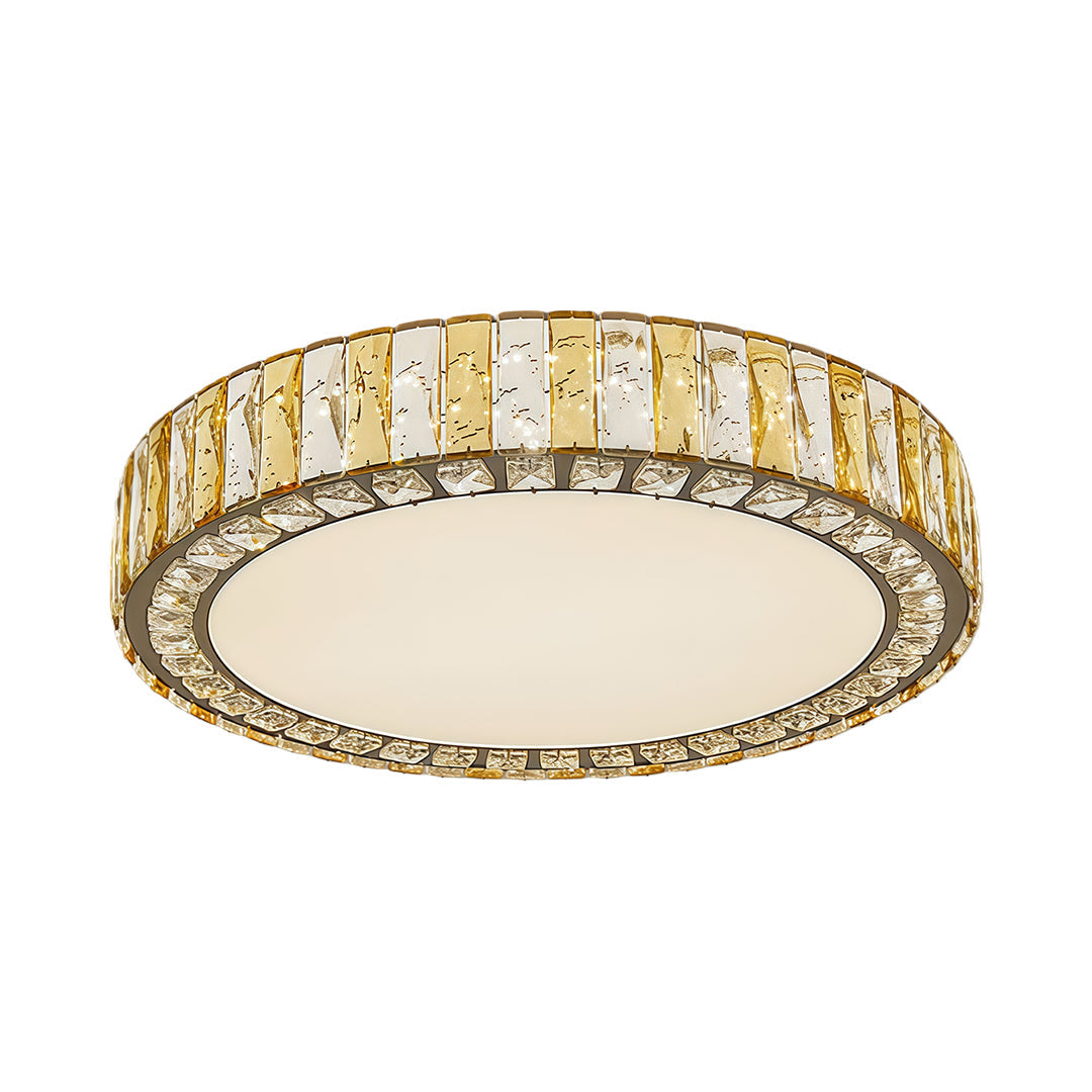 Crystal LED Flush-Mount Ceiling Light — Stainless Steel, Round / Square / Rectangle, 3-Step Dimming (3000K / 4500K / 6000K)