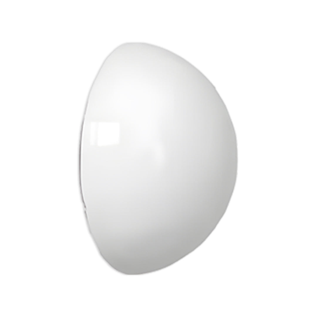 Semi-Spherical Outdoor Wall Sconce — White Metal, Frosted or Glossy Glass, 12W LED, IP65 Weatherproof