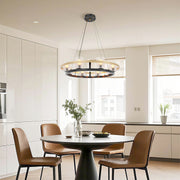 Modern Copper Chandelier — Full Copper Frame, Transparent Glass Shades, G9, 8/12/15-Light