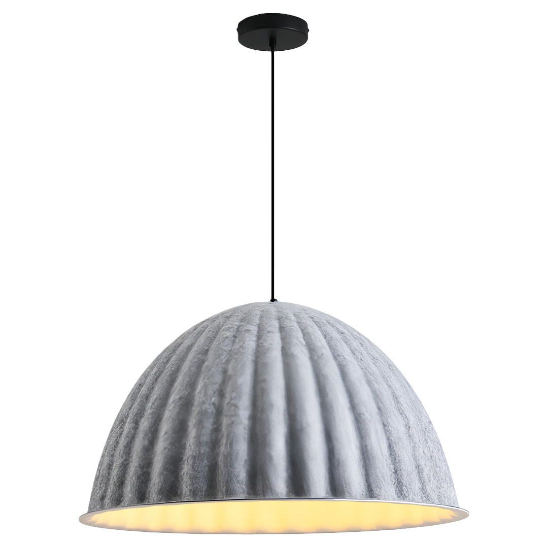 Pumpkin-Shaped Felt Pendant Light — PET Felt, Sound-Absorbing, E27, 14"–30" dia.