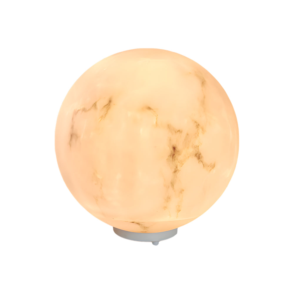 Faux Marble Moon Globe Waterproof Outdoor Pillar Light