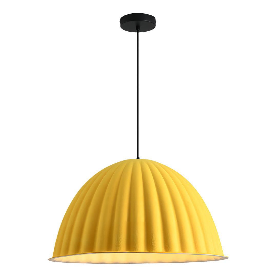 Pumpkin-Shaped Felt Pendant Light — PET Felt, Sound-Absorbing, E27, 14"–30" dia.