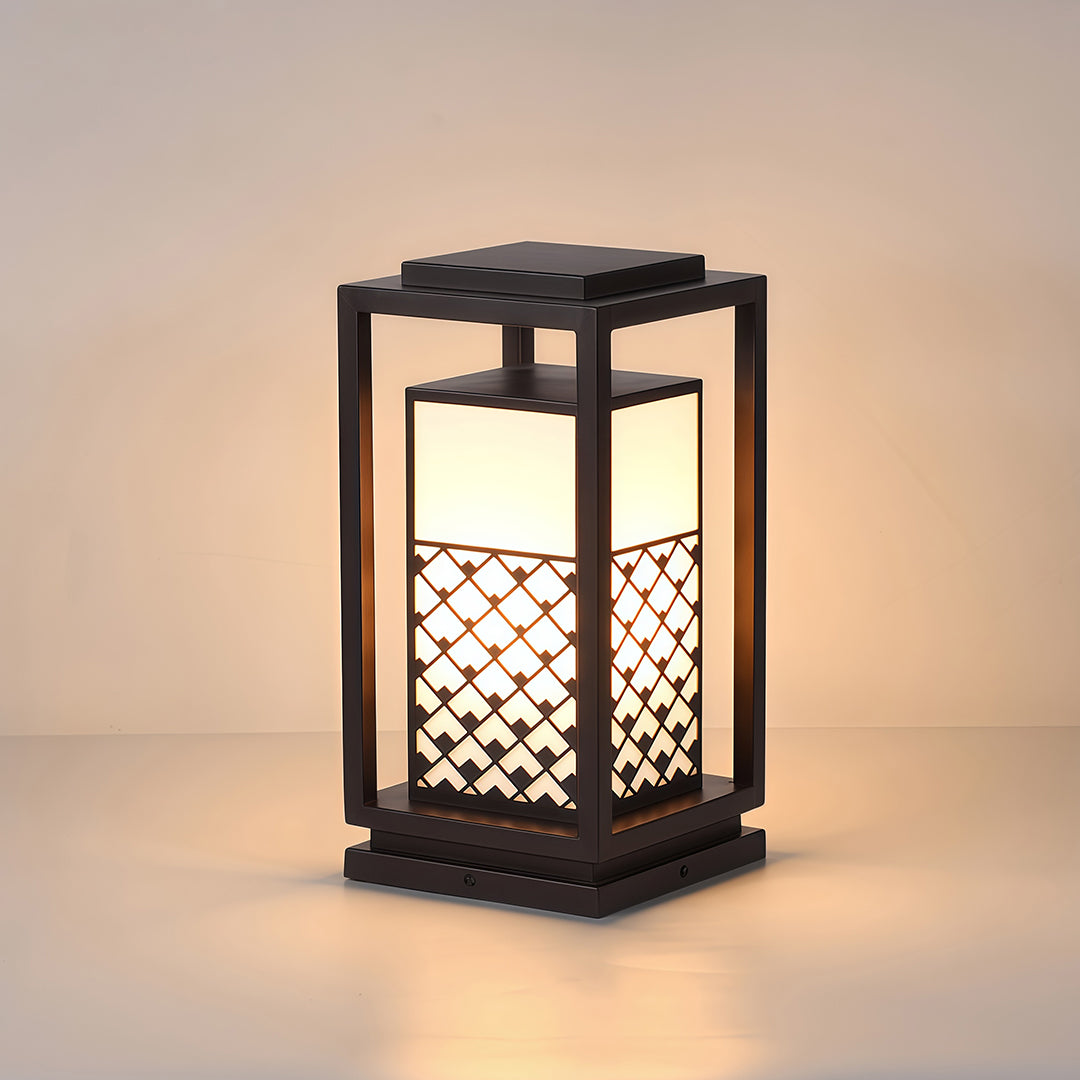Waterproof Landscape Bollard Light — Black Zinc & Acrylic, LED, Solar or Hardwired, IP65, 3 Heights