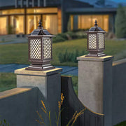 Lantern-Style Outdoor Pillar Light — Aluminum & Glass, Solar or Hardwired, 3-Step Dimming (3000K/4500K/6000K), IP65, E27