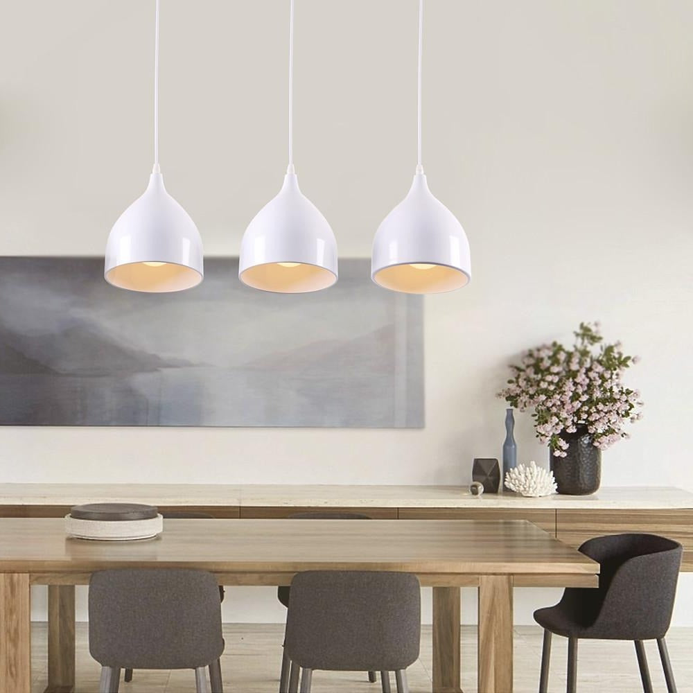 Modern Industrial 3-Light Pendant Chandelier — Metal, E26/E27, 60W Max, 47" Adjustable Cord
