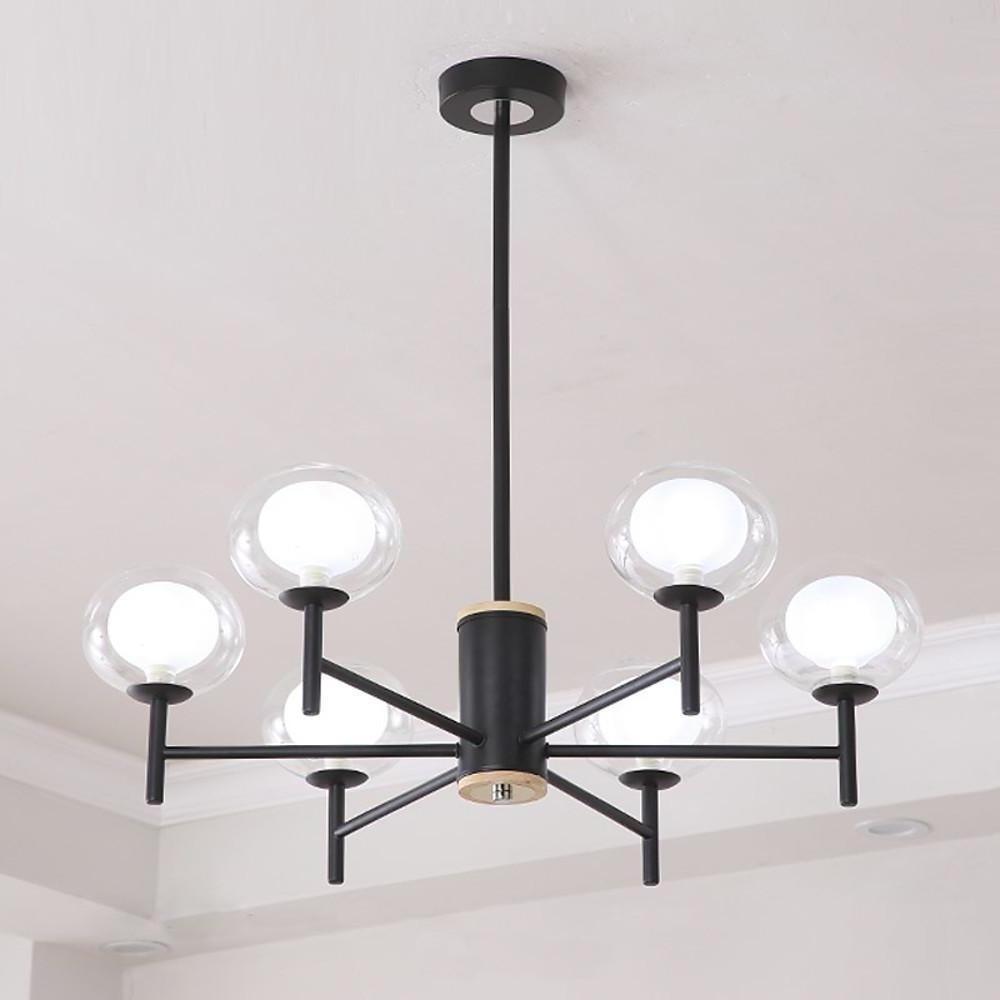 Sputnik Bubble Chandelier — Black or Gold Metal and Glass, 18-Light Industrial, 30" Diameter