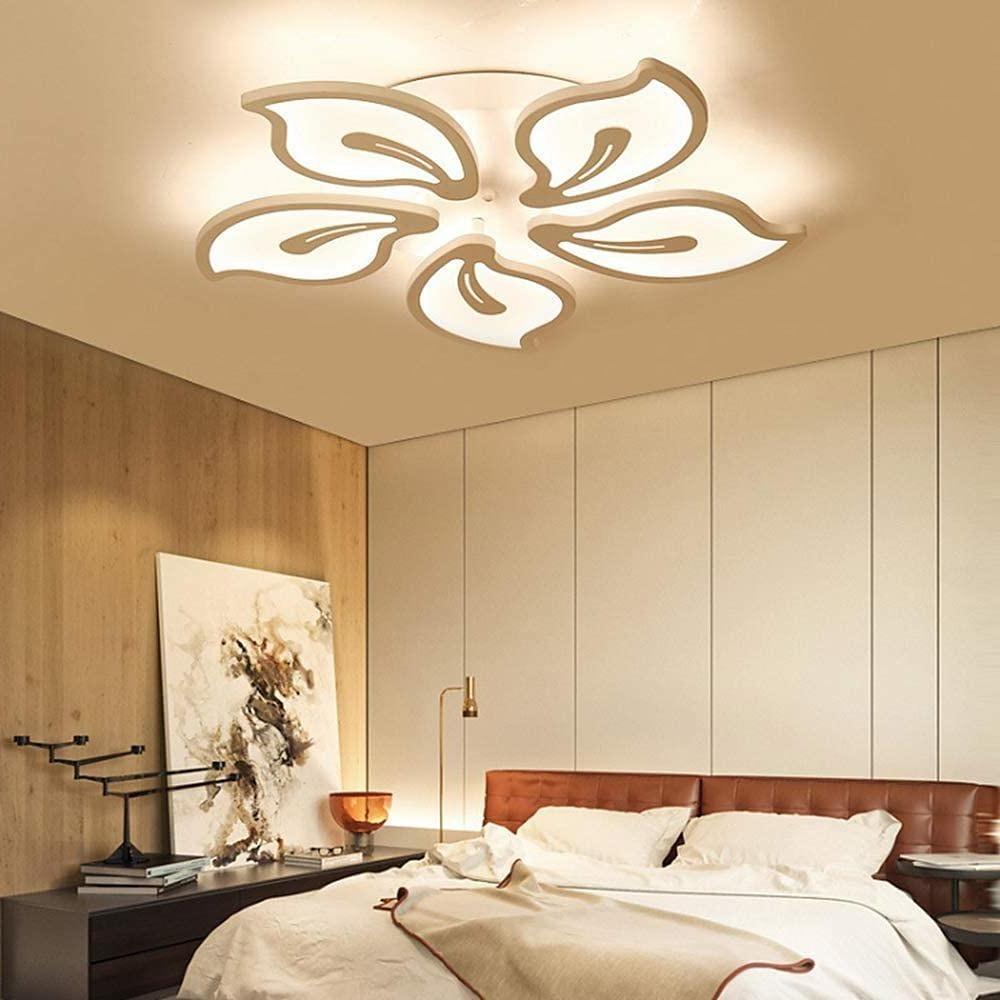 Geometric Flower LED Flush-Mount Ceiling Light — Metal and Acrylic, Dimmable, Remote Control, 5- to 15-Light