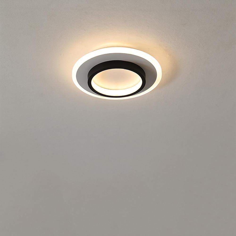 Three-Circle Layered Ring Flush-Mount Ceiling Light — Metal and Acrylic, LED, 20W, 3000K / 6500K