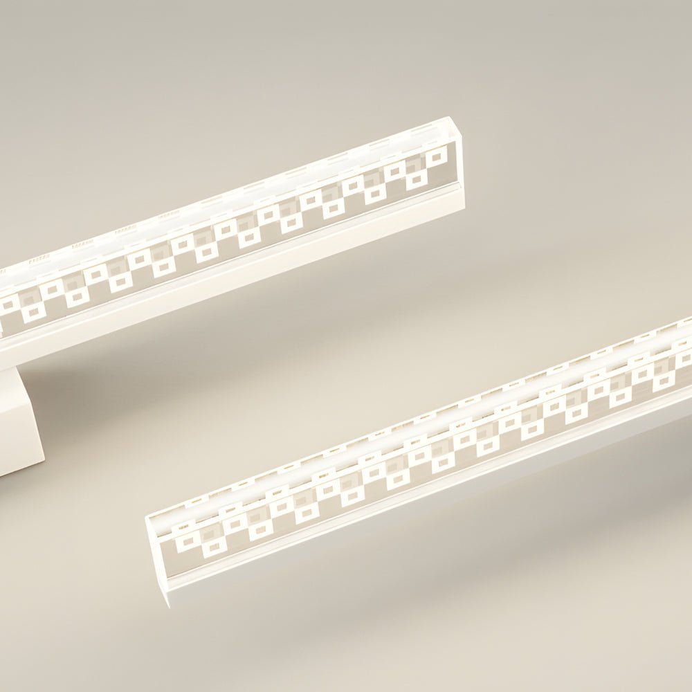 Geometric Acrylic LED Vanity Light Bar — Black or White, 3-Step Dimming (3000K/4500K/6000K), 15.7" or 23.6"