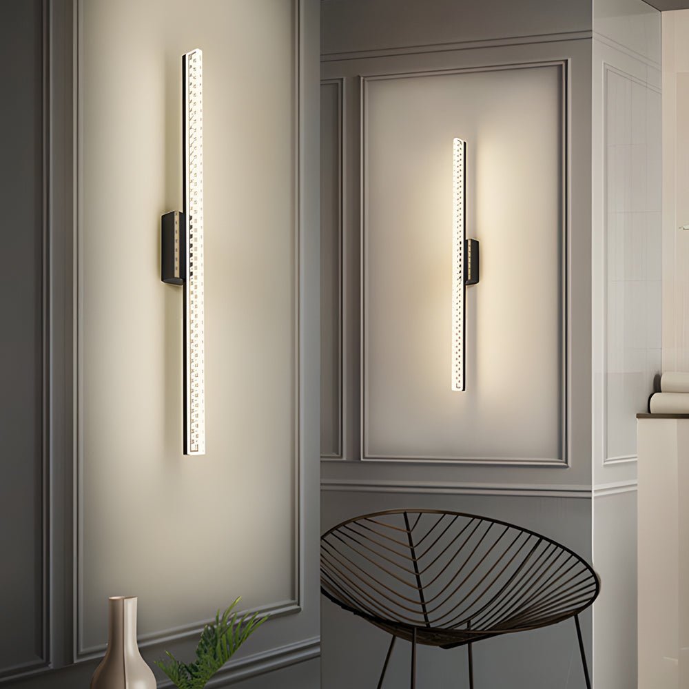 Geometric Acrylic LED Vanity Light Bar — Black or White, 3-Step Dimming (3000K/4500K/6000K), 15.7" or 23.6"
