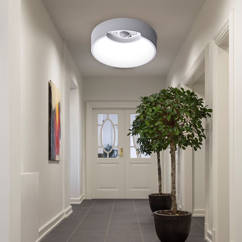 led battery operated round motion sensor ceiling lights with remote control