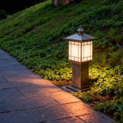 Copper Glass Bollard Landscape Light — E27, IP55 Weatherproof, 23.6" Tall