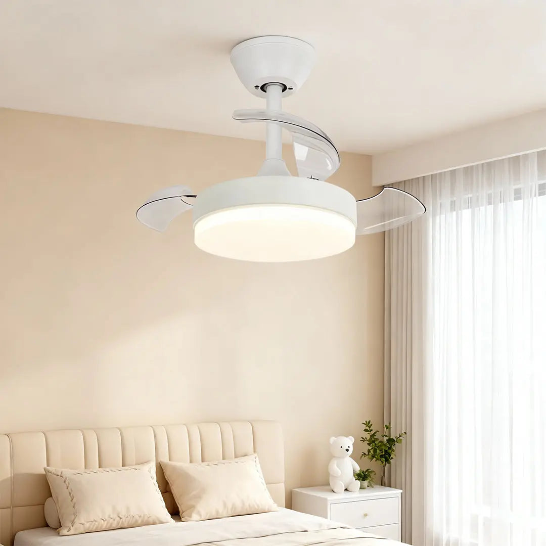 Silent Motor LED Ceiling Fans with Lights and Stepless Dimming Luxe
