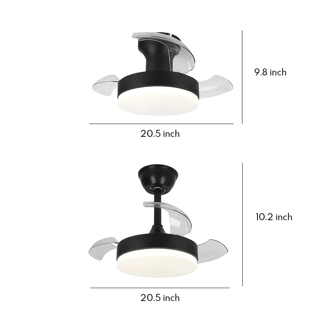 Silent Motor LED Ceiling Fans with Lights and Stepless Dimming Luxe