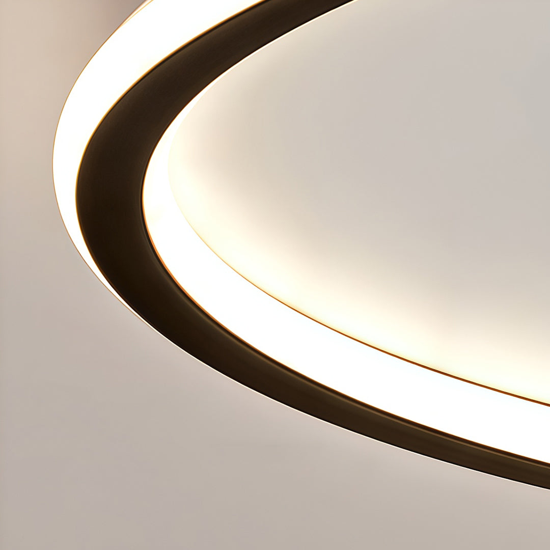 Circular LED Flush-Mount Ceiling Light — Metal and Acrylic, Three-Color Dimming, 15.75" Diameter