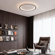 Circular LED Flush-Mount Ceiling Light — Metal and Acrylic, Three-Color Dimming, 15.75" Diameter