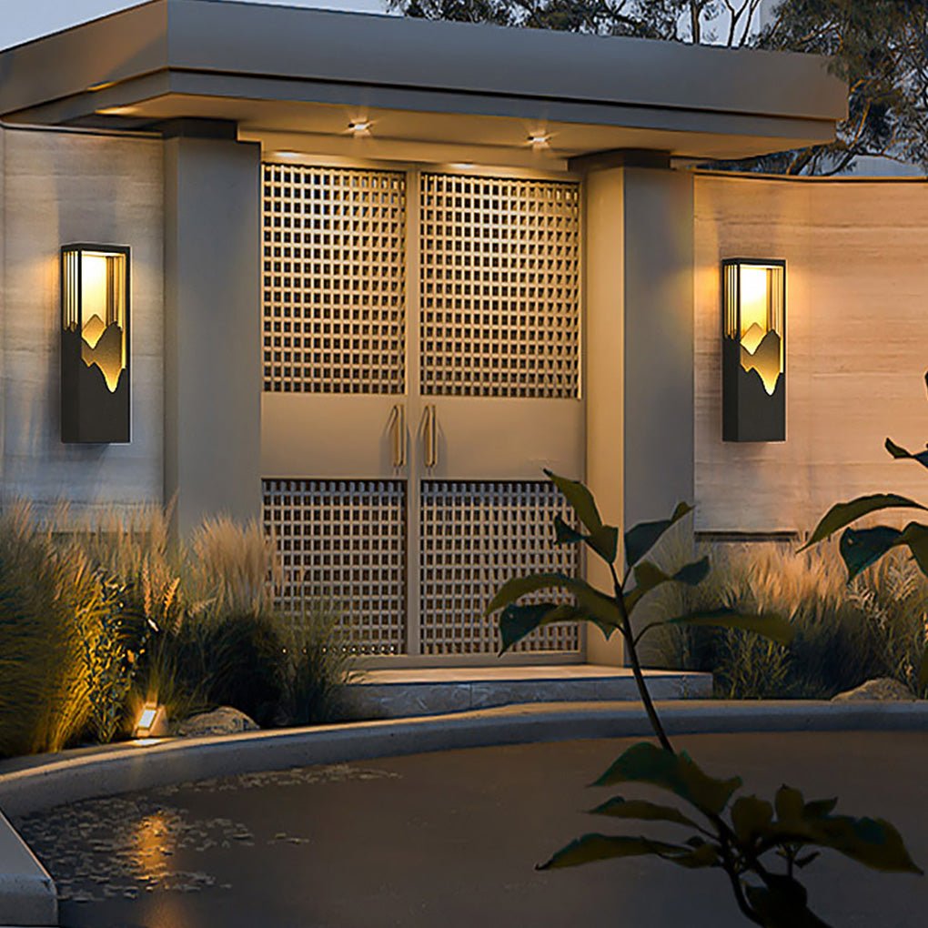 waterproof solar wall lamp with mountain scenery led up and down lighting for porches