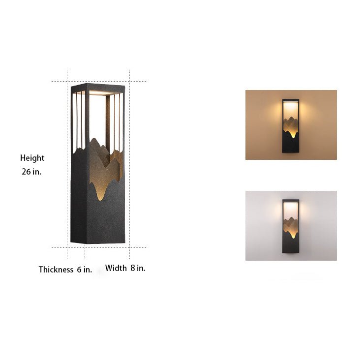 waterproof solar wall lamp with mountain scenery led up and down lighting for porches