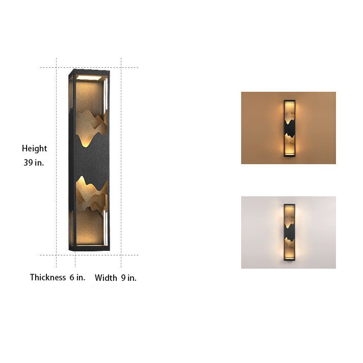 waterproof solar wall lamp with mountain scenery led up and down lighting for porches