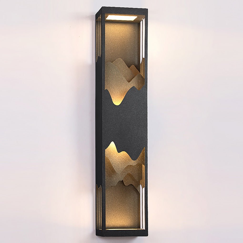 waterproof solar wall lamp with mountain scenery led up and down lighting for porches
