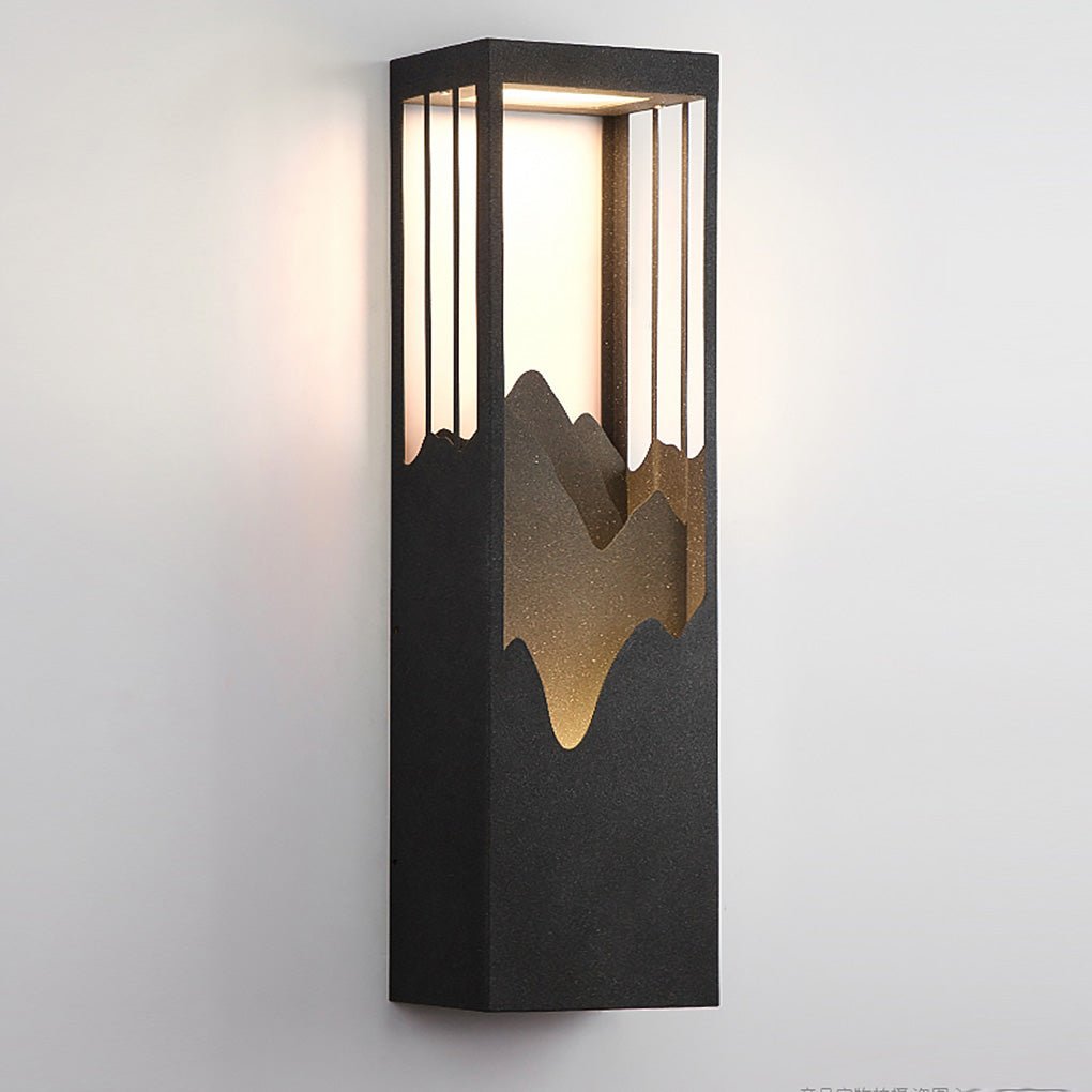 waterproof solar wall lamp with mountain scenery led up and down lighting for porches