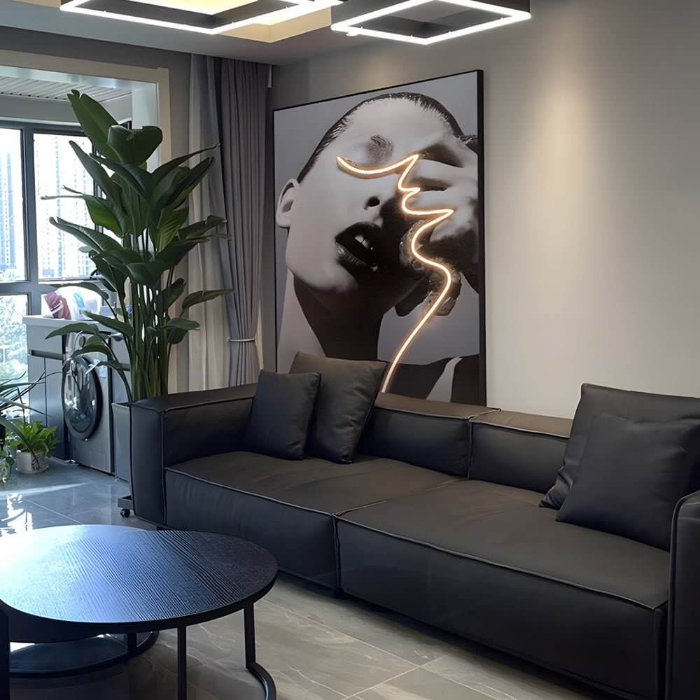 led crystal porcelain wall art lady profile painting